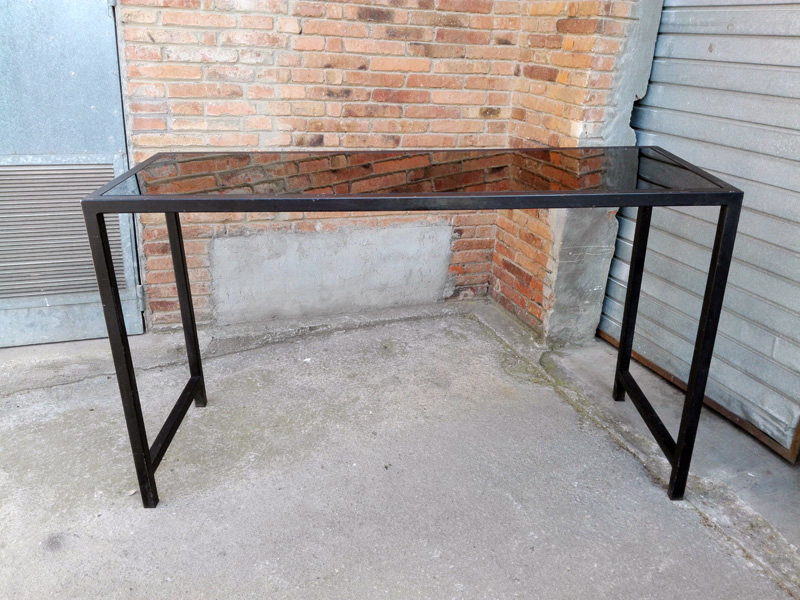 mostrador estante comercial metal cristal negro 56.5x171.6x0.7 106x180x65.2 1u